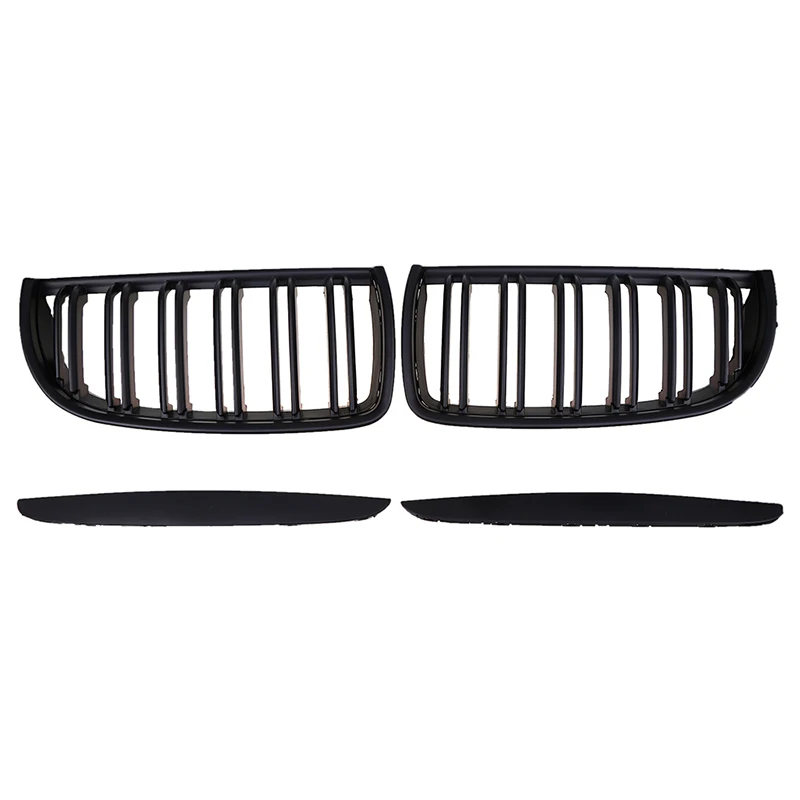 2Pcs Car Front Bumper Grills Hood Grilles with Trim Auto Accessories for BMW 3-Series E90 Sedan 2005 2006 2007 2008 Pre-facelift