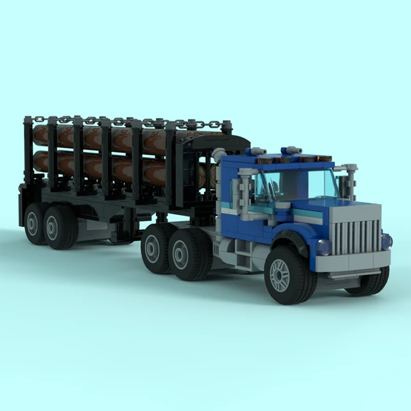 

493 pieces Moc City truck transporter Buffalo logging truck model DIY assembly building block toy children's birthday gift