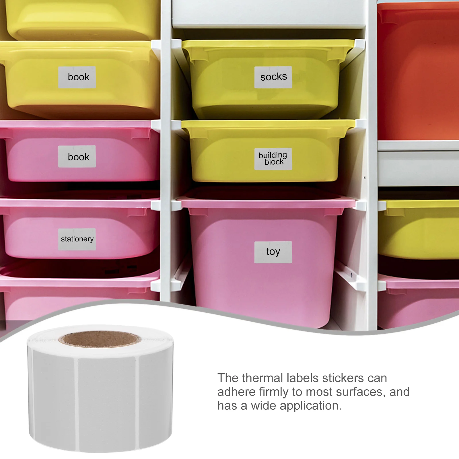 Stickers Color Thermal Label Paper Sticky Labels Detachable Name Self Adhesive ​r Office