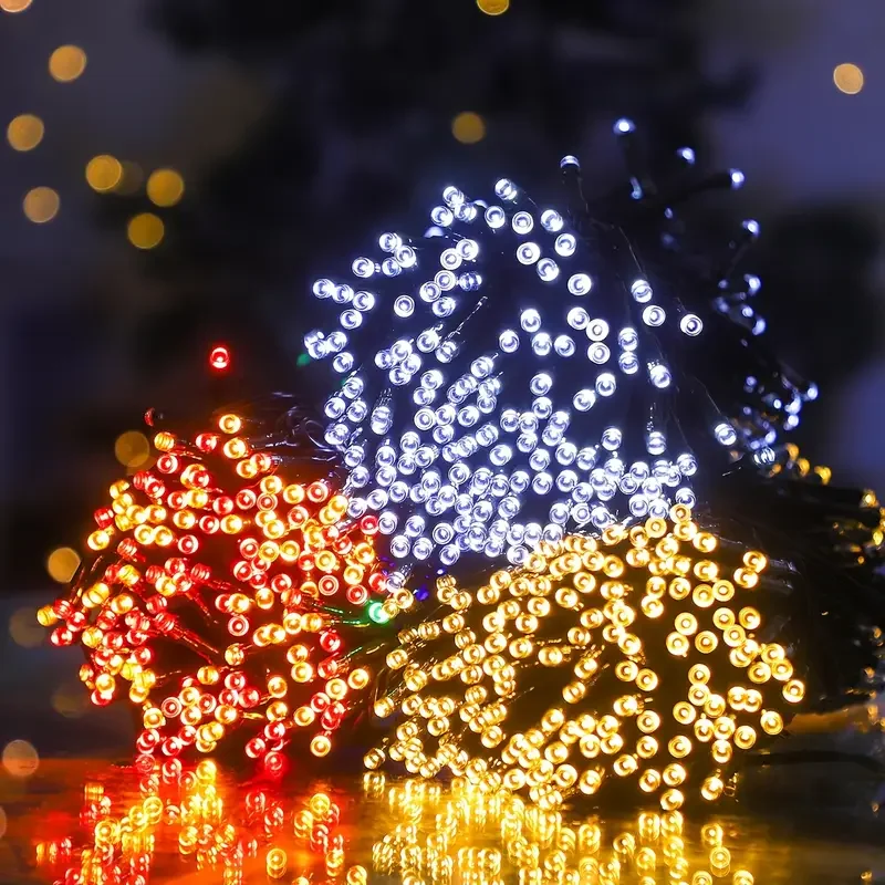 

8-режимные солнечные гирлянды, уличные сказочные гирлянды, украшения для рождественской вечеринки, украшения для Хэллоуина, уличные фонари
