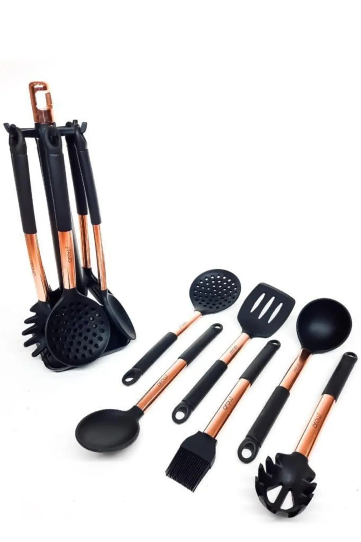 7 قطعة سيليكون دلو مجموعة أسود-النحاس Tr-2659