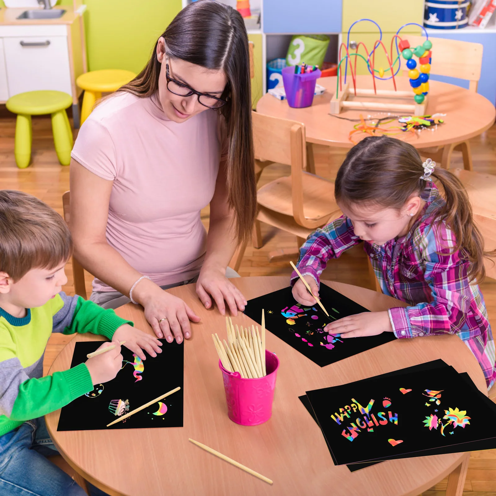 Gratta e vinci matite in piombo bastoncini multifunzione carpentiere stilo in legno bambino