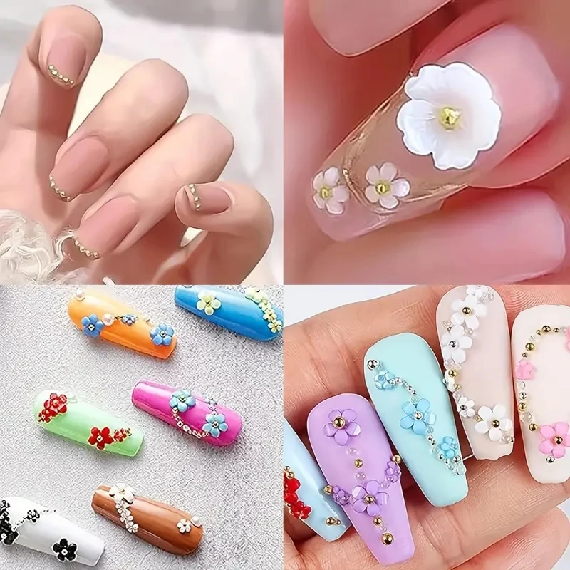 Picture 7: 6Gird/box Gold Silver Round Caviar Bead Nail Charms Mixed-Size Alloy Nail Charms 0.6 0.8 1.0mm Manicure Micro Ball