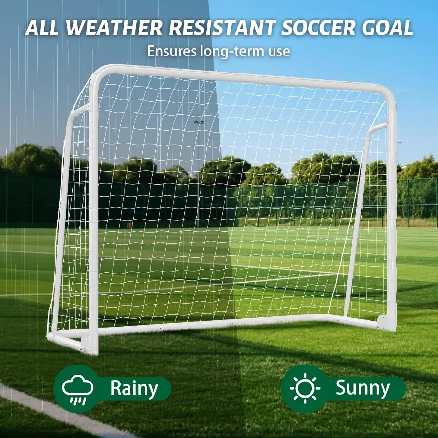 Soccer Goals for Backyard and Indoor Outdoor Practice Durable Metal Soccer Goals in Multiple Sizes 12x6FT 16x7FT 10x6FT 8x6FT 6