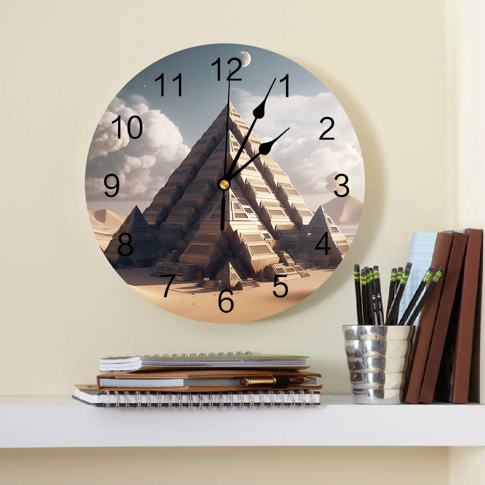 Egyptian Desert Clouds Wall Clock Silent Digital Clocks for Home Bedroom Kitchen Decoration Hanging Watch