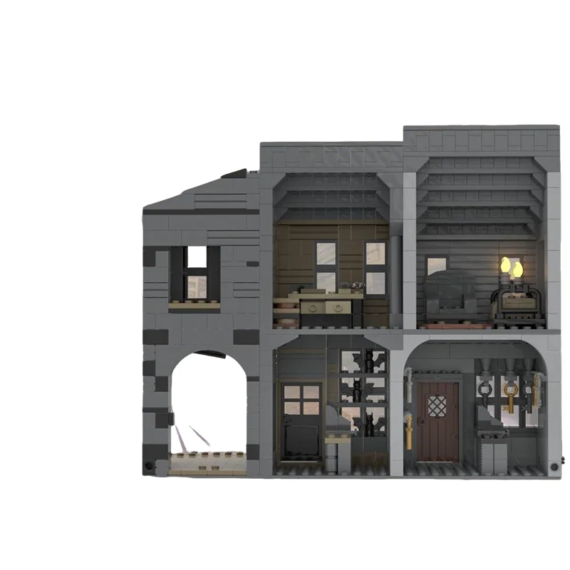 914pcs MOC Knockturn Alley Trackleshanks Locksmith Harry Model Building Blocks Architecture Toy Christmas Gifts Brick Kids