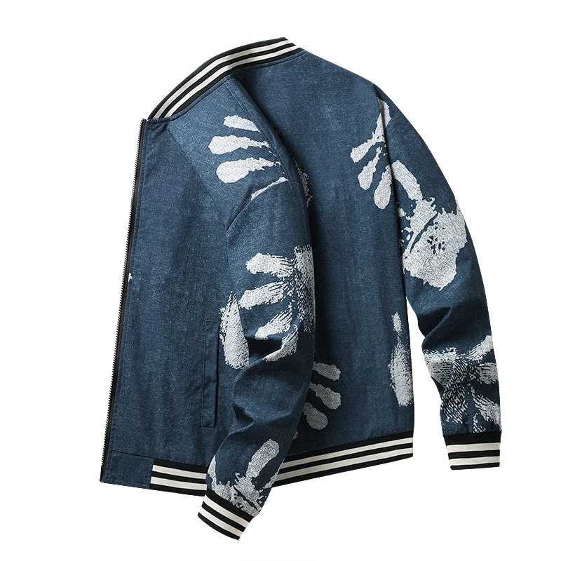 2024 Spring Men's Jacket Trend Printed Motorcycle Windproof Coat Casual Fashion Y2K Harajuku Style Street Hip-hop Men's Clothing