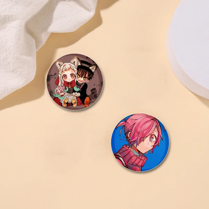 Hanako Kun-Alfileres de botón hechos a mano de Anime, insignia, broche de dibujos animados personalizado para Fans, regalos de colección, ropa