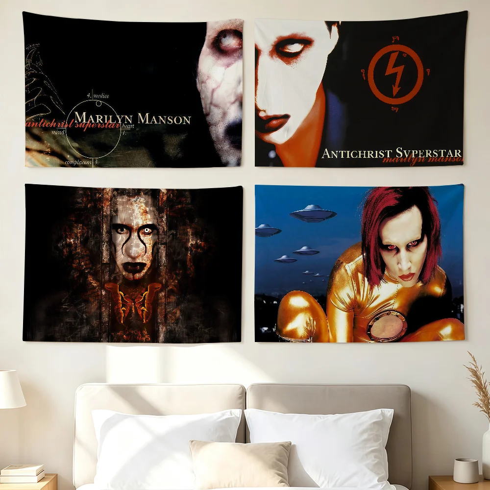 Singer M-marilyn M-manson Flag Wall Decorations Home Decor Suitable For Living Rooms Bedrooms Dormitories Parties And Holidays