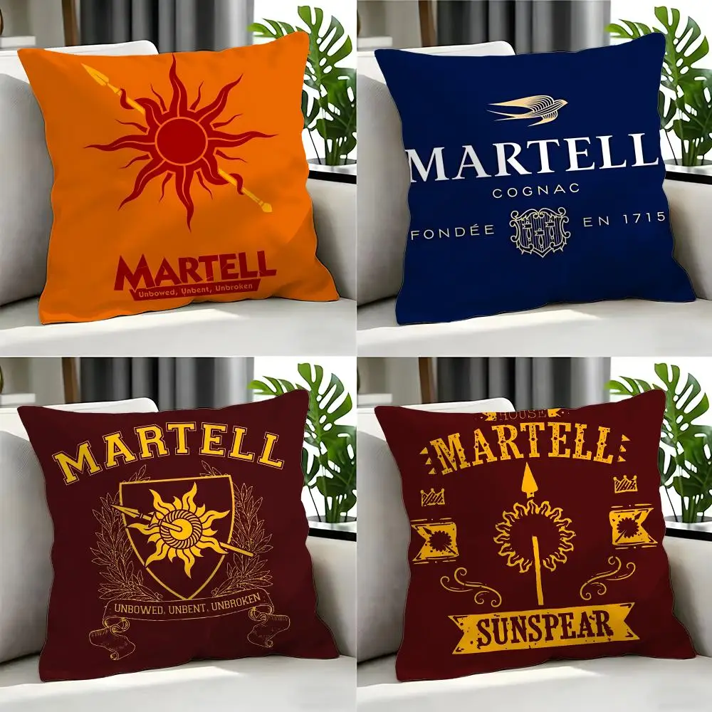 Funda de cojín con diseño de alcohol Martell, juego de 4 fundas de cojín de 50x50, 45x45, 40x40, funda de almohada decorativa para sofá, decoración del hogar