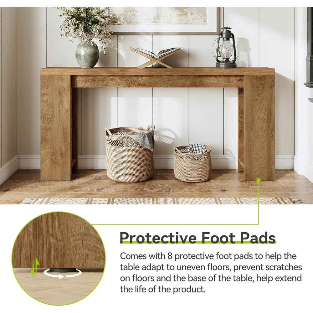 طاولة كونسول طويلة 70.9 بوصة، طاولة أريكة ضيقة خلف الأريكة، طاولة وحدة تحكم المزرعة لغرفة المعيشة، المدخل،