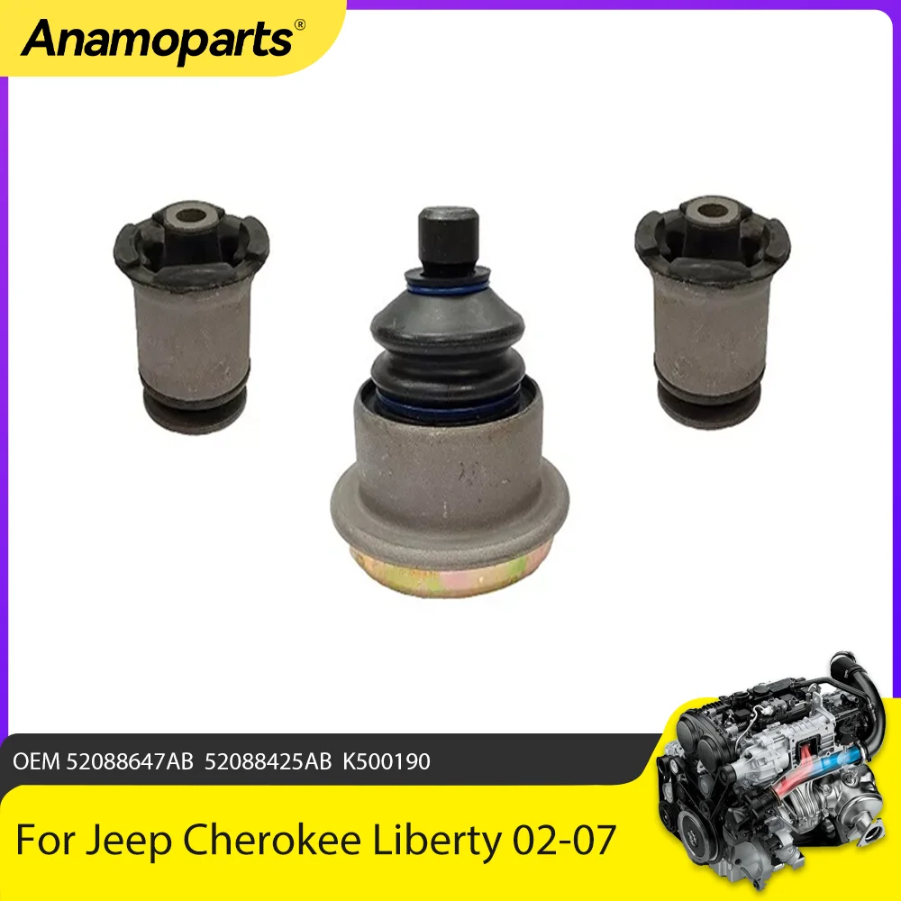 

Ball Joint Bushing Kit Rear Upper Arm For Jeep Cherokee Liberty KJ 2002-2007 52088647AB, 52088425AB,K500190