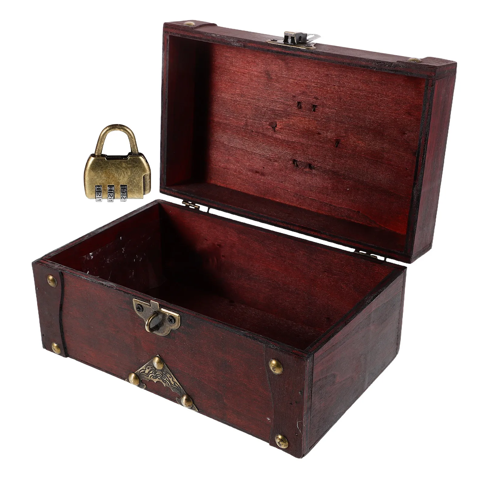

Vintage European Lockable Jewelry Box Square Retro Style Treasure Chest Decorative Storage Organizer Jewelry Box