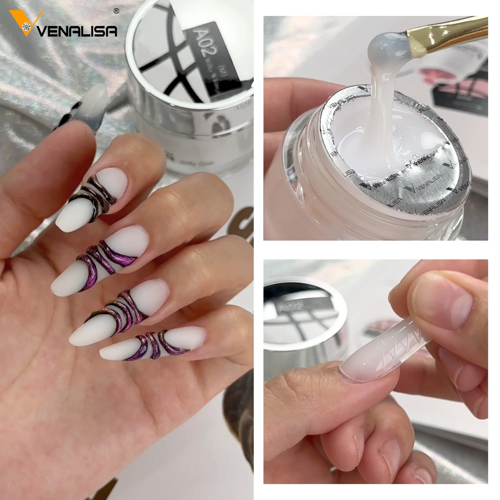 VENALISA 15/30/50ml Jelly Nagelverlängerungsgel 24 Farben UV LED Aufbaugel Nude Transparent Geruchsarm Für Salon DIY