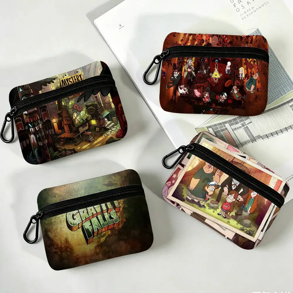 Cartoon G-Gravity F-Falls Wear-resistant Oxford Cloth Coin Purse Portable Backpack Hanging Card Storage Bag