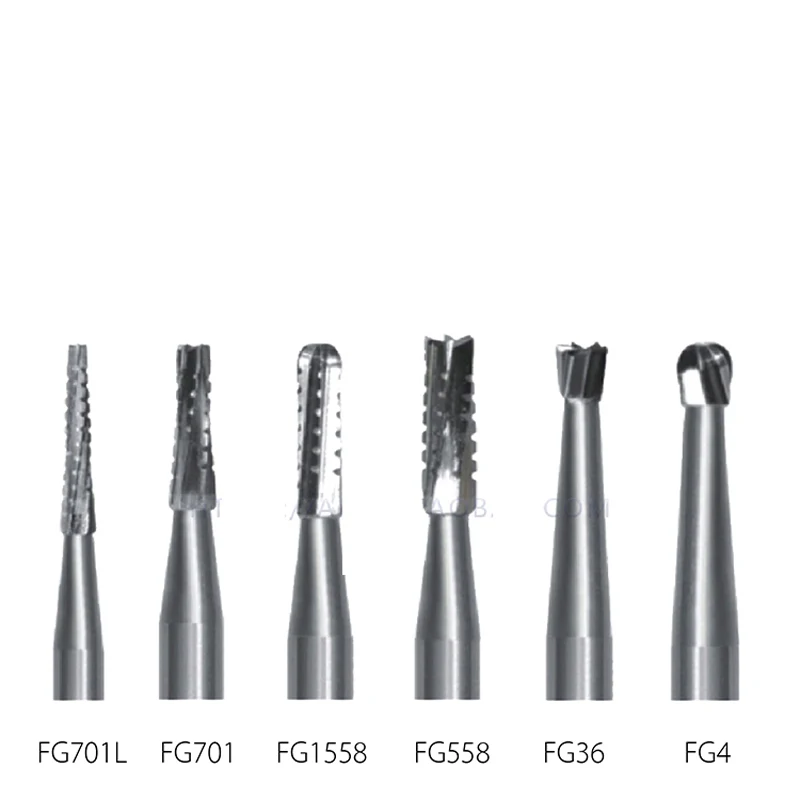 Dental FG Carboneto de Tungstênio Turning Pin, alta velocidade Bola Broca, Split Drill, Cone Invertido Broca, 1Pc