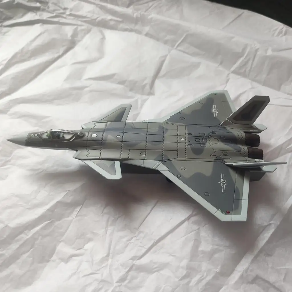 Aolly Diecast 1:100 J-20 Aircraft Fighter with Stand Desk Decor Ornaments Aviation Collectibles