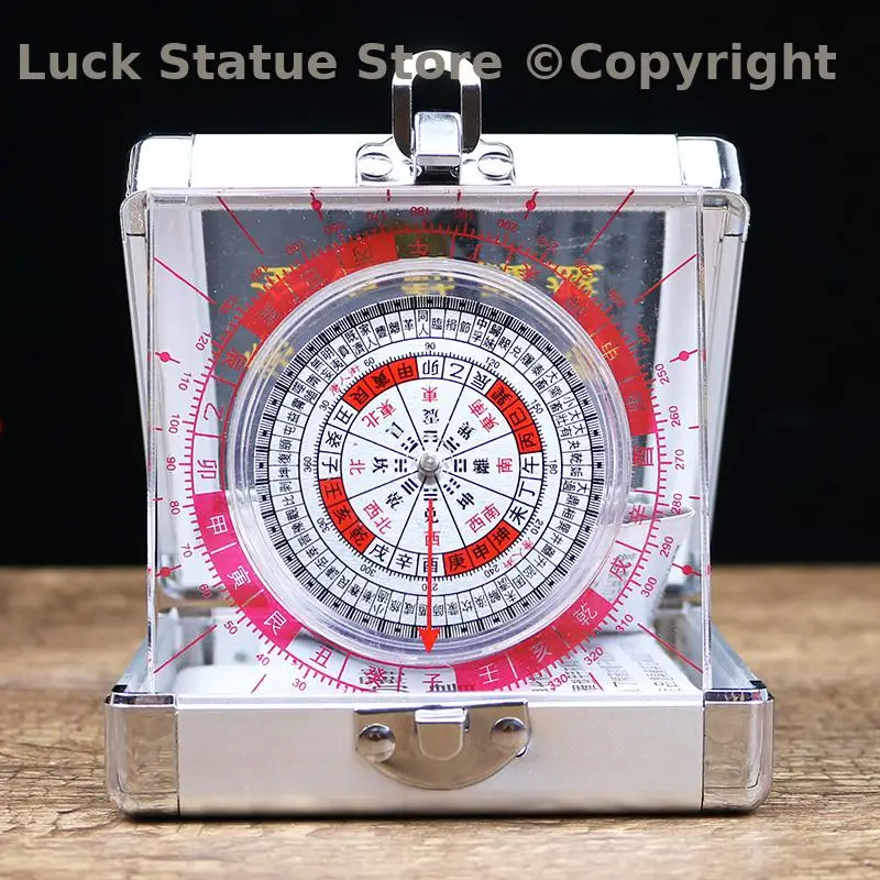 Asia Geomantic omen master practise geomancy tool multi-functional pocket LUO PAN acrylic crystal luo pan Feng Shui compass