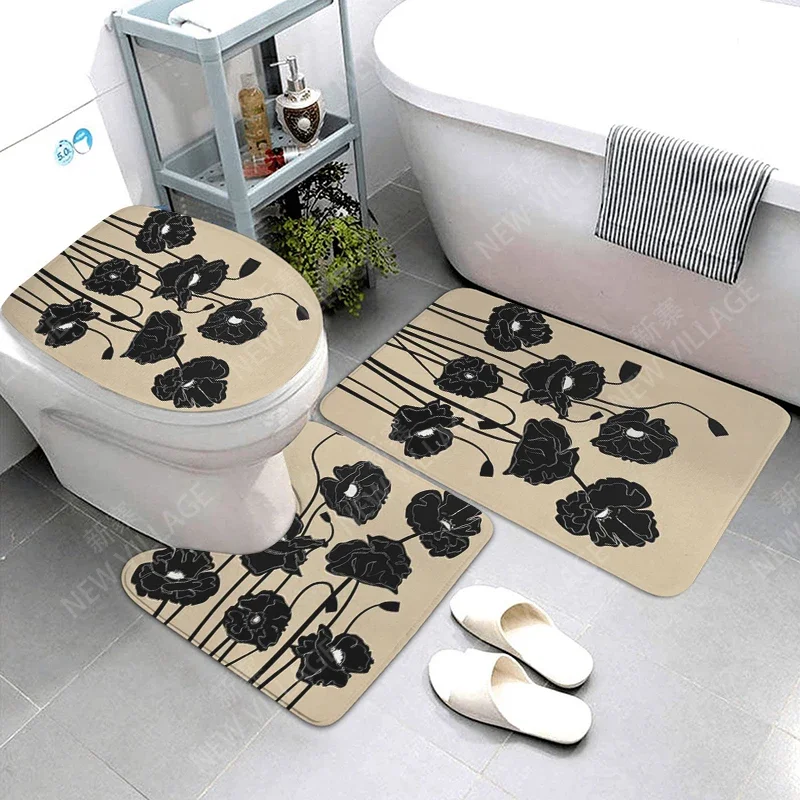 Anti-slip Bath Mat Bathroom Small Rug Shower Mat Decorative Absorbent Foot Mat Entrance Bathtub toilet rug Morandi Nordic Modern