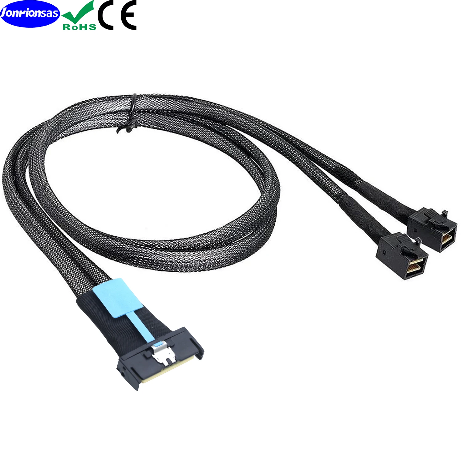 Imagem -05 - Lonrionsas-dados de Extensão hd Mini Sas e Cabo Pci-e 5.0 Mcio 8x 74pin para 2x 36pin Sff8643