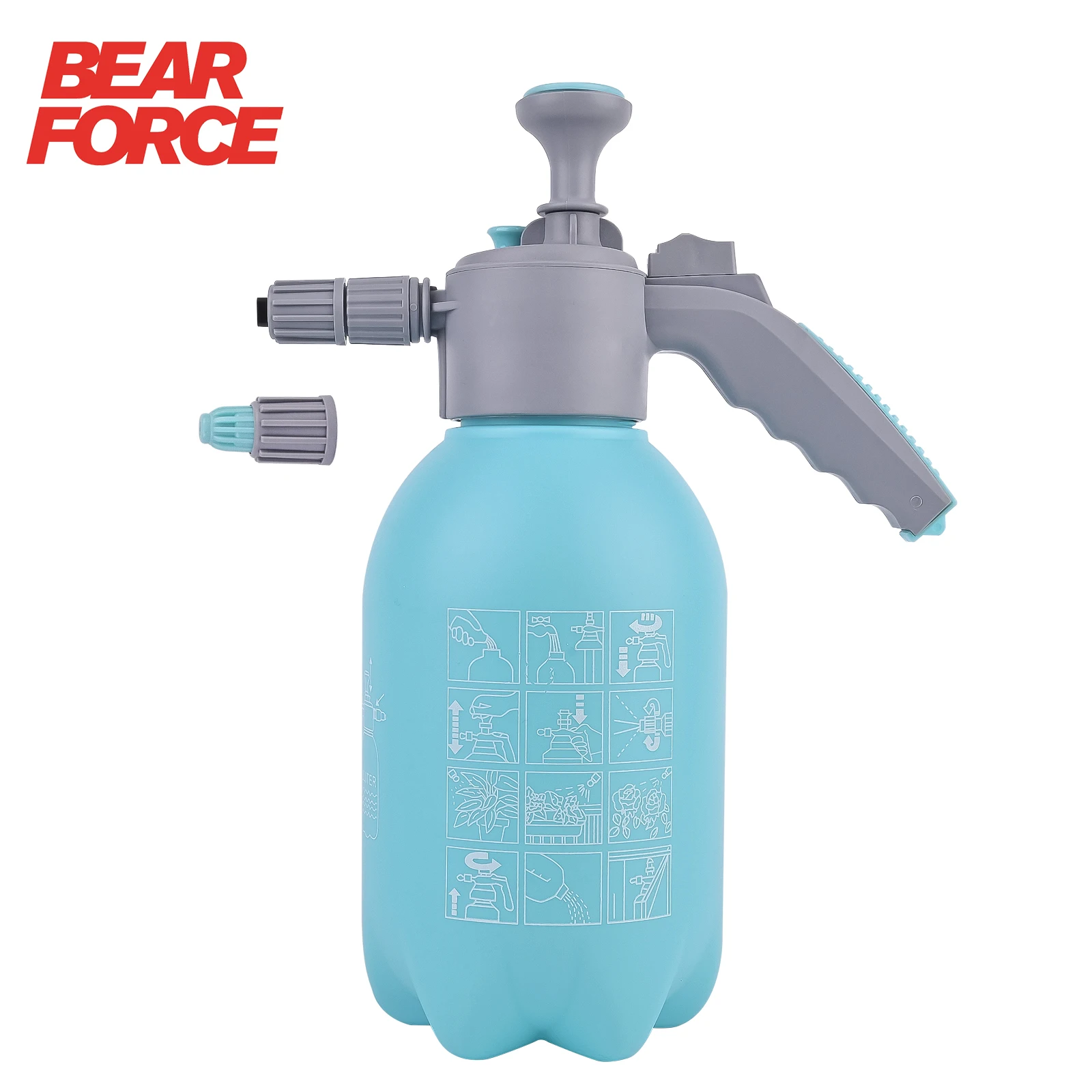 Foaming Pump Blaster 2L, Car Wash Foam Cannon, Hand Pump Foam Sprayer with Two Adjustable Nozzles, Ideal for Car Wash Home Clean