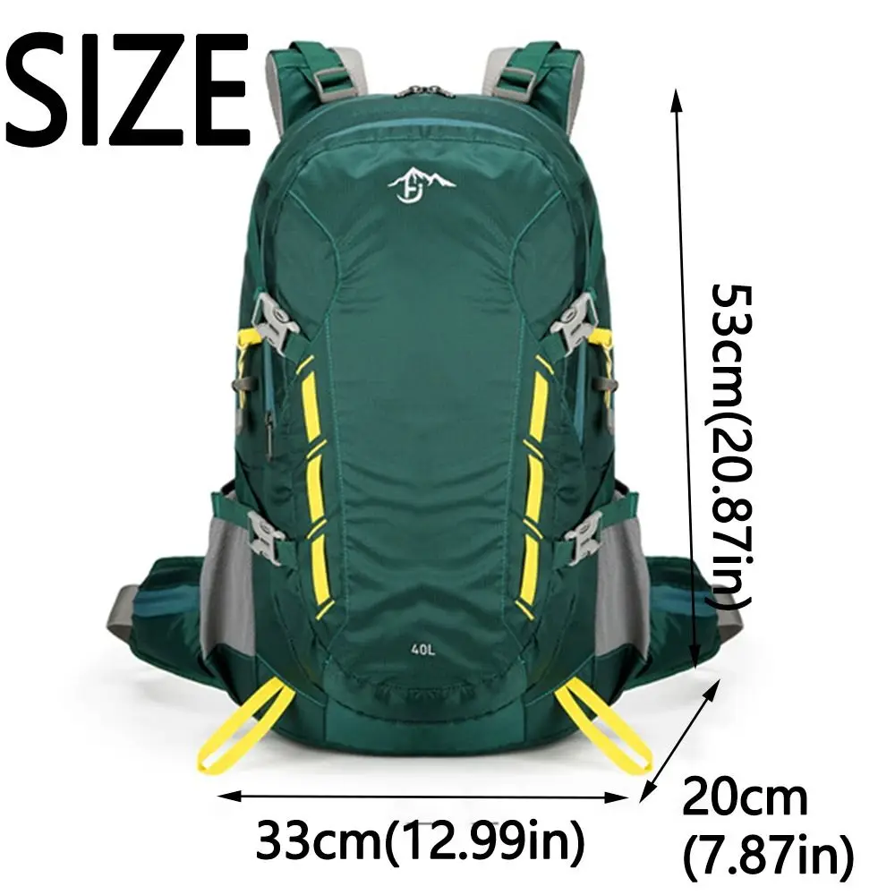 40L กระเป๋าเป้สะพายหลังปีนเขาหลายสีความจุขนาดใหญ่กีฬากระเป๋าเป้สะพายหลังทนต่อการสึกหรอกระเป๋าเป้สะพายหลังเดินทางกันน้ํากีฬากลางแจ้ง