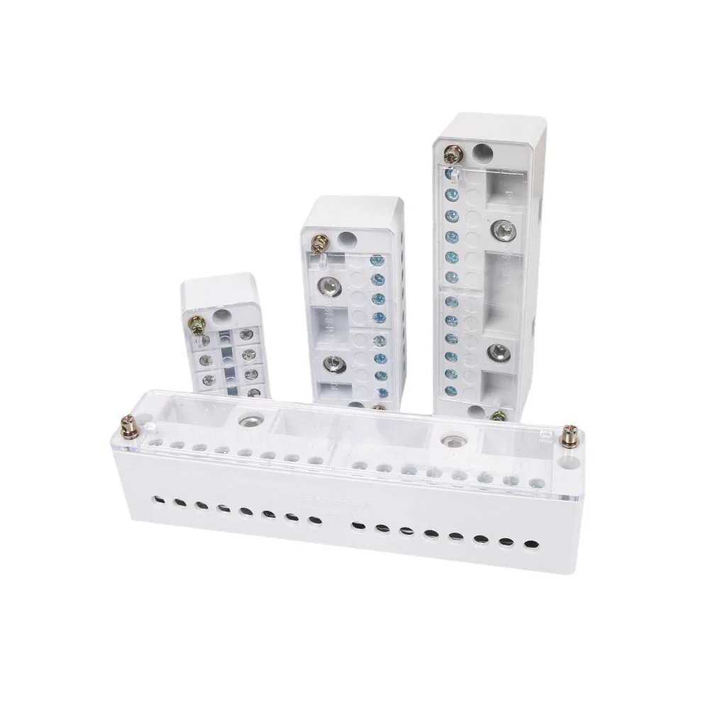 Single Phase 2-in 2/4/8/12 Outgoing Terminal Box Household Insulation Distribution Box 220V Junction Box Terminals Block