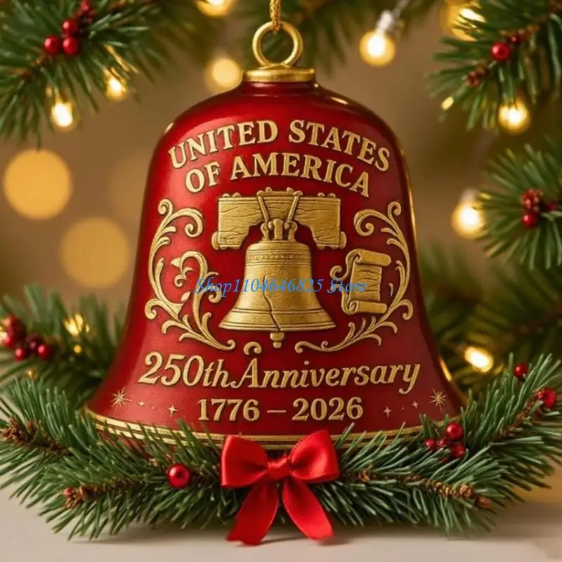 

usas 250th Anniversary bells Ornament Patriotic Collector Gift Commemorative guarder Doorbell xmases Tree Hanging decors