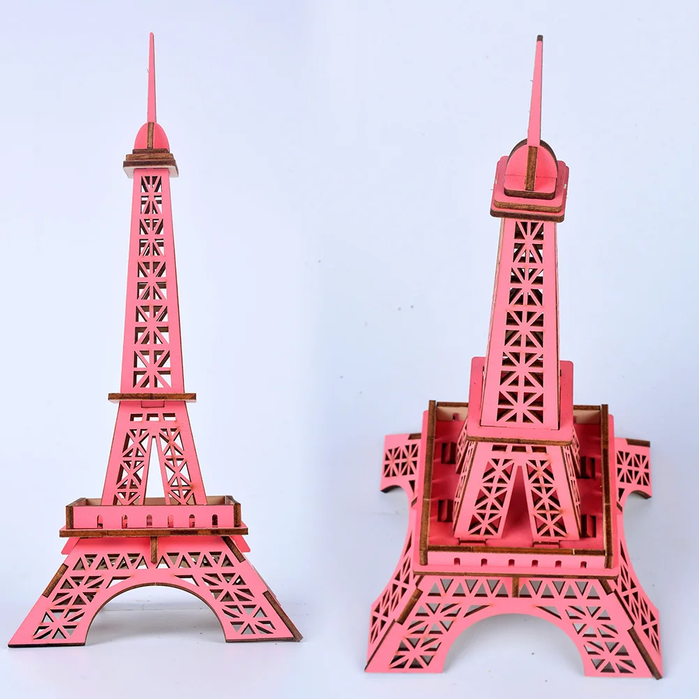 3D 나무 에펠탑 퍼즐 레드 어린이를 위한 나만의 교육용 게임 만들기 손과 눈의 협응력 향상 훈련
