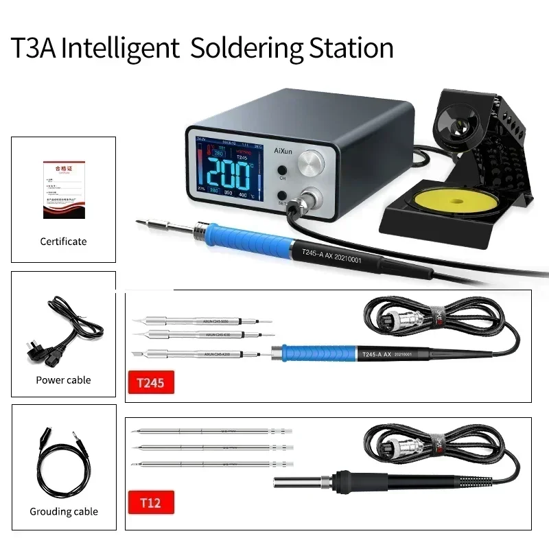AIXUN T3B T3A T320 محطة لحام ذكية لحام T115/T210/T245 محطة إعادة العمل T3AS T3BS لأدوات لحام إصلاح PCB SMD BGA