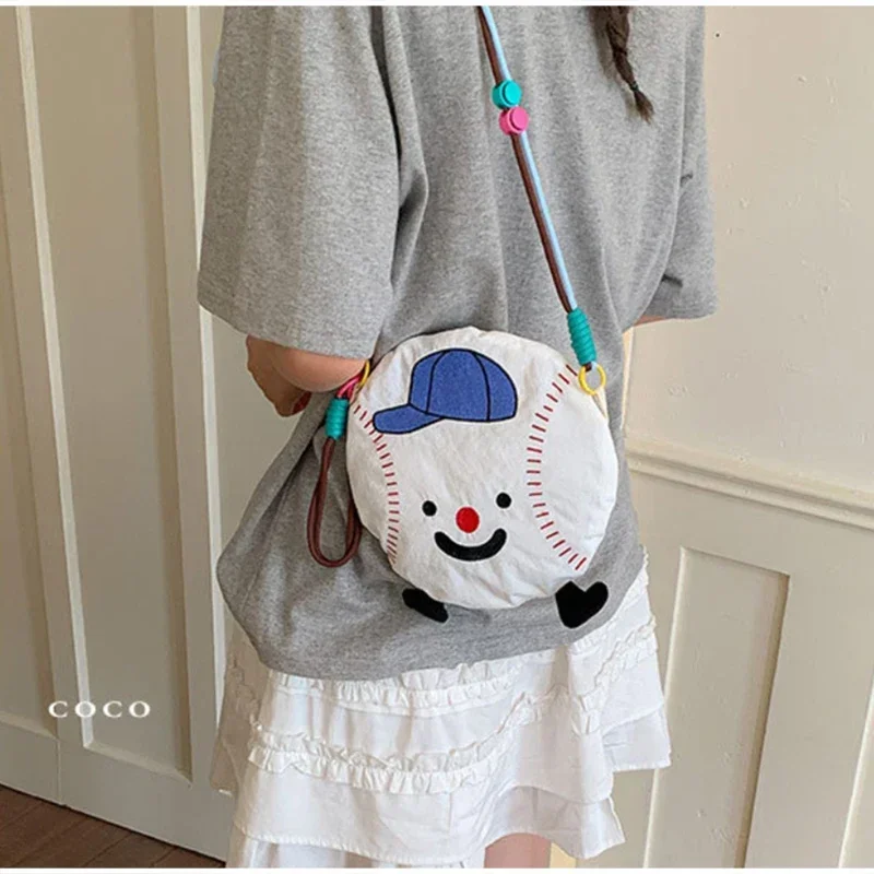 Niedliche Cartoon-Tier-Stickerei Umhängetasche, Bunte Mini-Geldbörse, Leichte Nylon-Kinder-Handytasche, Damen-Schultertasche – Detail 18