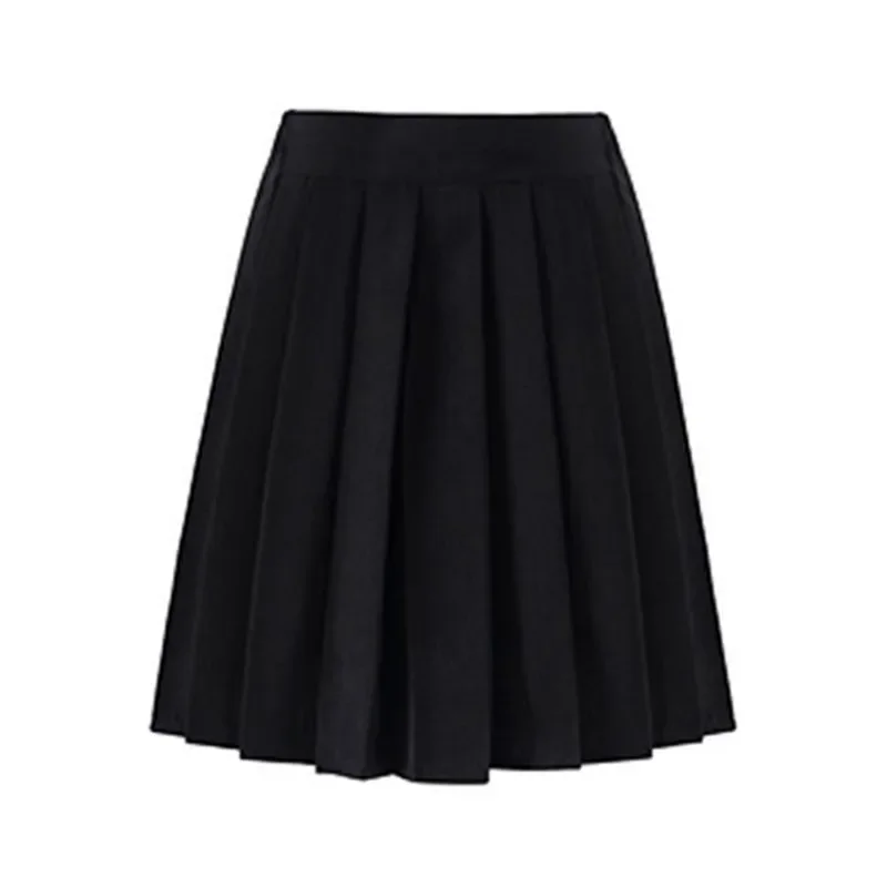 

2022 Elastic Waist Japanese Student Girls School Uniform Women Long Midi Skirt Ladies Fashion Party Skirt Female Pleated Skirt