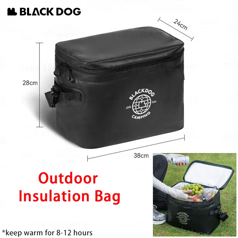 Natureifa-Sac d'isolation Blackdog pour le camping, garde au froid, matériau de qualité alimentaire, 20L, eau froide extérieure, précieux, sac de rangement portable, 8-12h