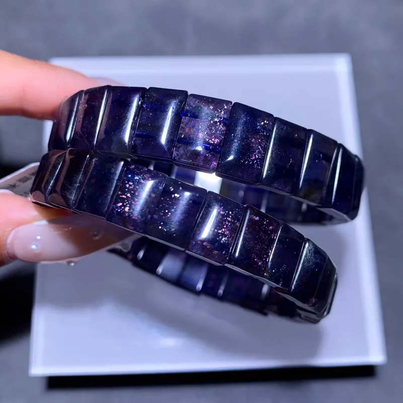 Natural Blue Dichroite Cordierite Iolite Bracelet Heart Beads 12x10mm Women Iolite Crystal Clear Round Beads Fashion AAAAAA