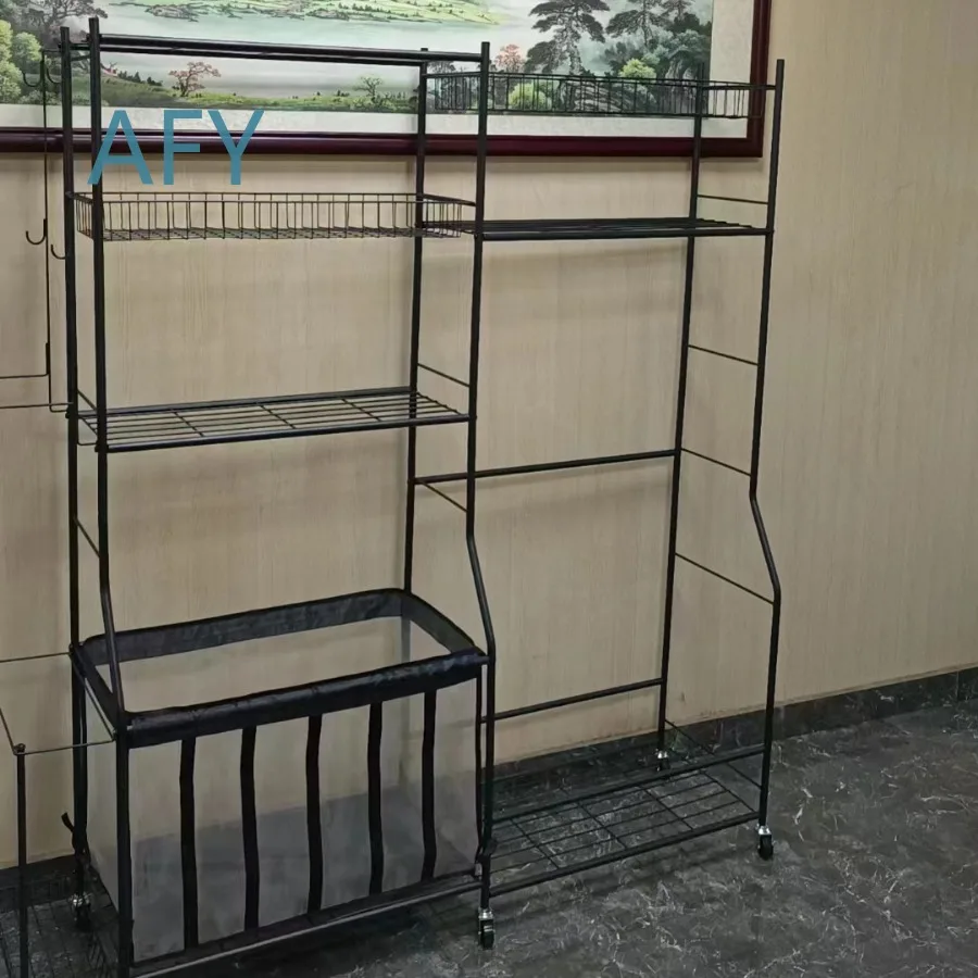 Golf Ball Storage Rack for Portable Sports Equipment Organizer Adjustable Rolling Shelf with Wheels for Home Garage Gym