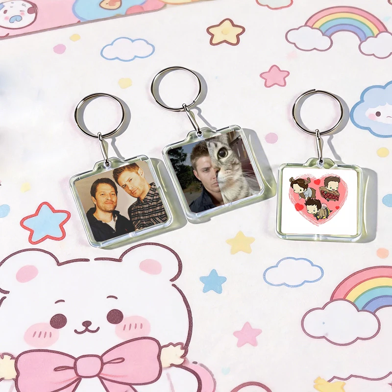 Dean Winchester Jensen Ackles Acrylic Keychain Handmade Hanging for Clothes Backpack Decoration Accessories Gifts with Friends