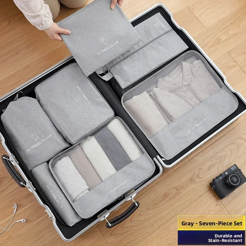 

Waterproof Travel Storage Bag Luggage Clothing Organizer Tour Underwear Storage Set 7pcs Set for Traveling And Clothes Sorting