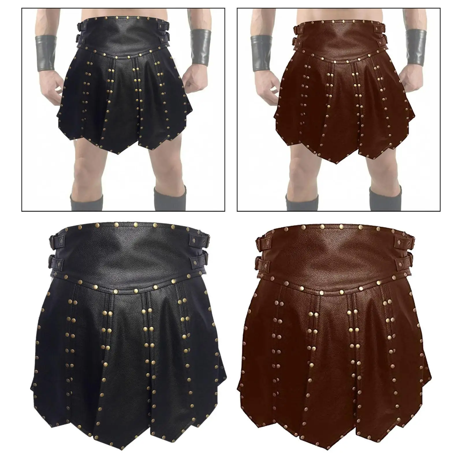 رجل القرون الوسطى بو الجلود تأثيري النقبة قابل للتعديل فائدة تنورة المحارب الاسكتلندي زي للحزب المرحلة كرنفال صور الدعائم #4