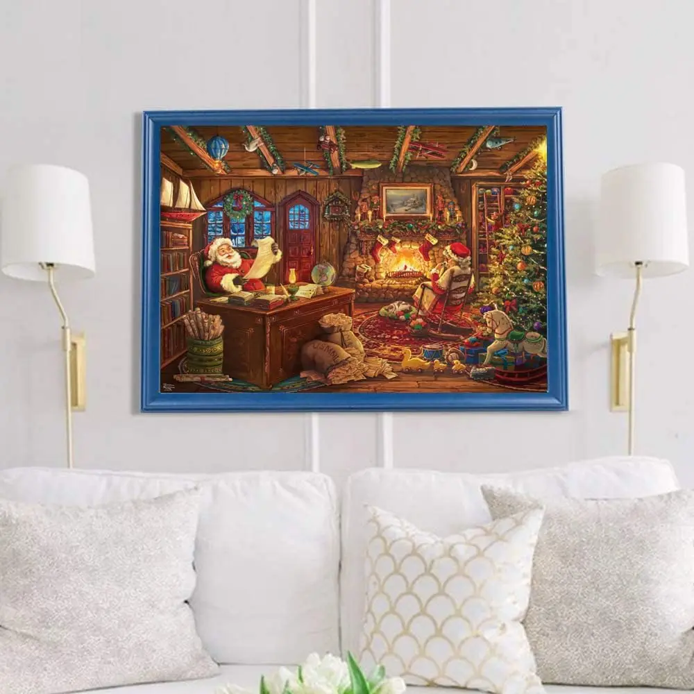 75*50cm Puzzle Weihnachtsmann Holzpuzzle Geschenk für Kinder Freund Zuhause Schlafzimmer Büro Wanddekoration Familienaktivitätsspiele