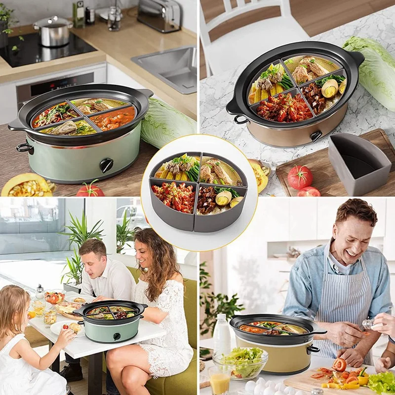 Slow Cooker Divider Liner Silicone Slow Cooker Liner Pot Liners Dishwasher Safe Cooking Liners For 6 Quart