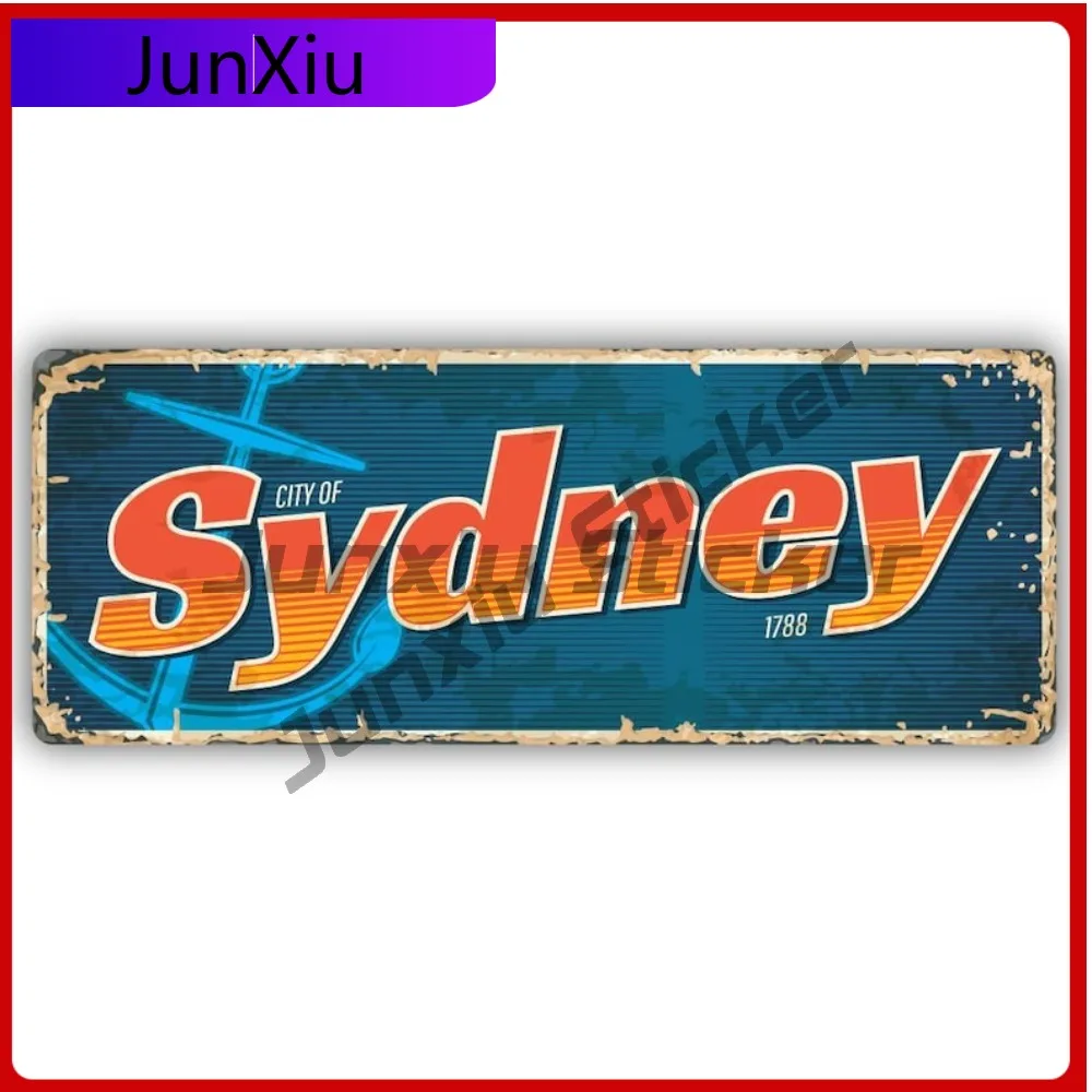 

Sydney 1788 Vintage Art Bumper Vinyl Sticker Gift Countries Cities Truck Car Decal Australia Decals Front Bumper Sticker Funny