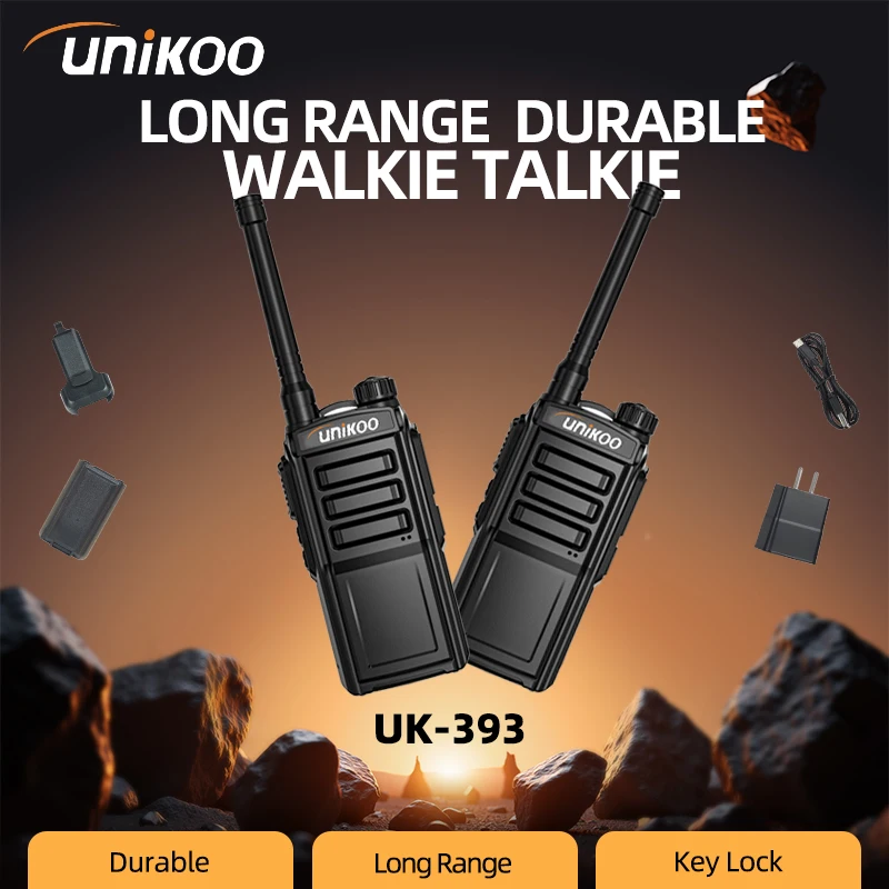 

2 PCS Unikoo UK393 Walkie Talkie 16 Channels Professional License-free PMR446 FRS Portable Communication Set Two Way Radios