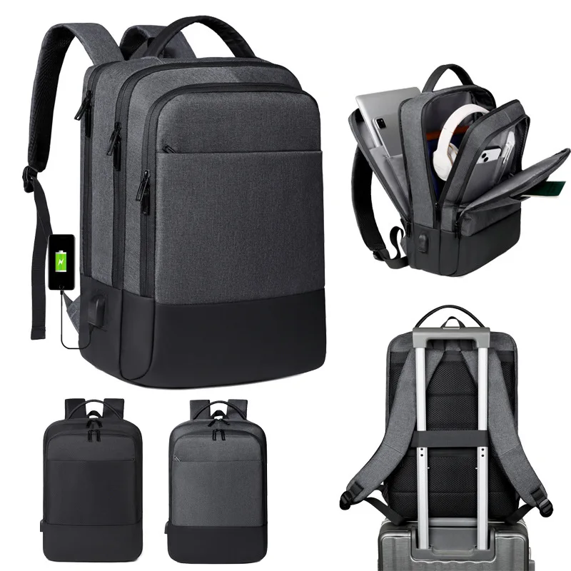 

New fashion business commuter backpack men's new multi-layered computer backpacks go out with tie rod travel bags.