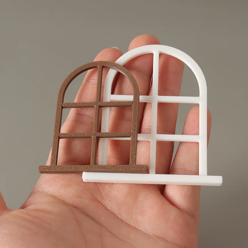 Miniature Dollhouse Fake Window Set, DIY Decorative Window Models for Wall Scene & Diorama Background, Tiny Furniture Accessorie