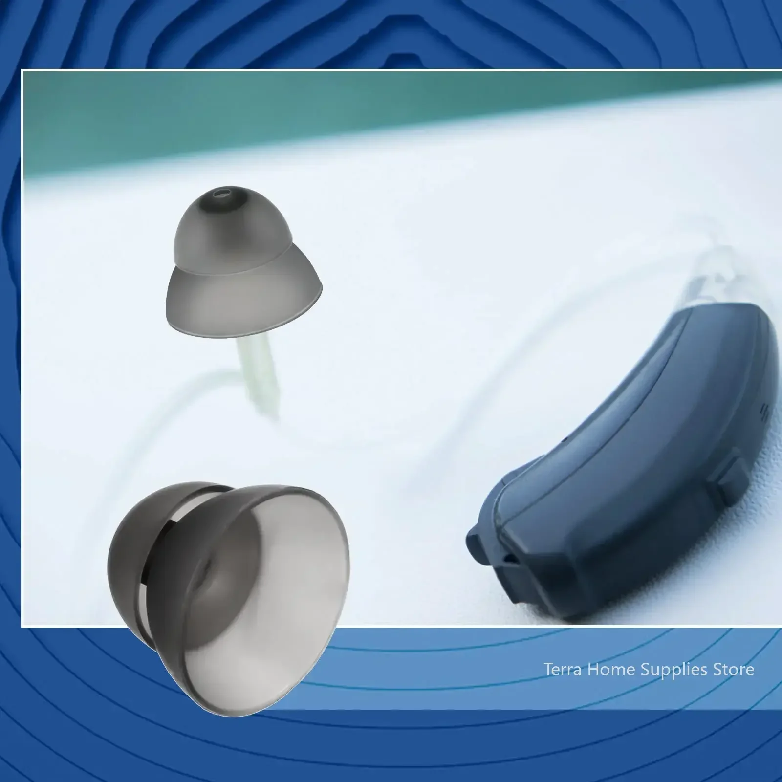 Hearing Aid Domes Double Closed Type Power Dome for RIC and Open Fit BTE Hearing Amplifier Ear Tips Accessories with Carry Case