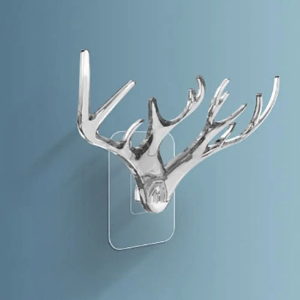 Wall Hanger Wall Hanging Hook New Self Adhesive Punch-free Clothes Hook Multi-purpose PC Deer Head Hook Bathroom