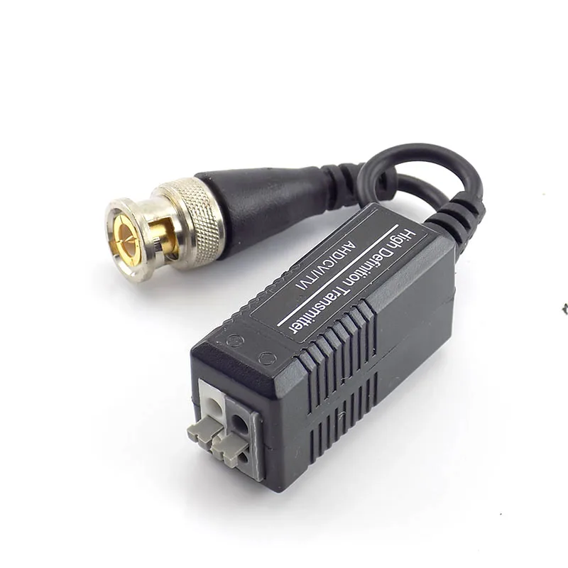 Transceptor pasivo de vídeo UTP, dispositivo Balun trenzado CCTV, 720P HD, CVI/TVI/AHD, cámara macho BNC a UTP, ACCESORIOS CCTV, 1 par