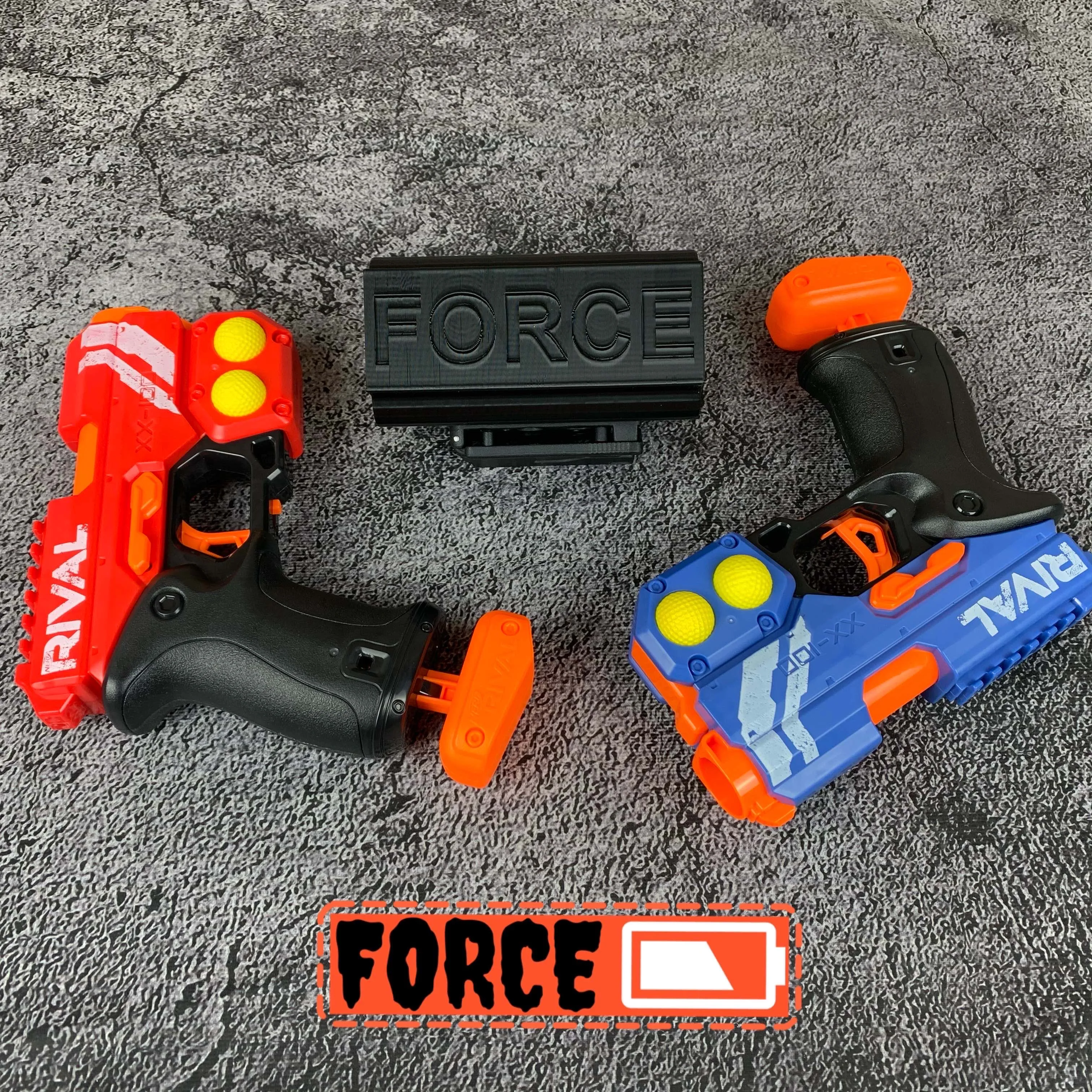 

Nerf Rival Knockout XX-1 Blaster Round Storage 85 FPS Velocity Missing Balls Toy with 2 Ball Dart Rounds With quick-draw holster