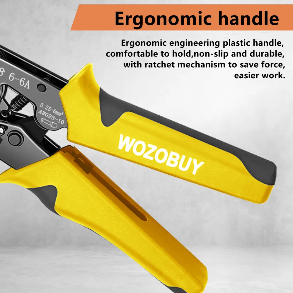 Ferrule Crimper Tool, WOZOBUY Ratchet Crimping Tool Kit-Wire Stripper / Crimper Plier ,or Plier Set with Connectors