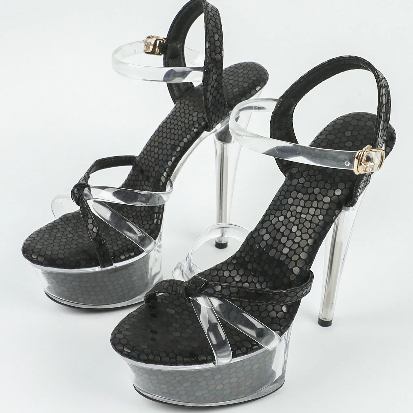 

Mclubgirl 2024 Spring Women Clear Heels Sexy Platform Sandals Slipper 15cm Girls Shoe for Party Club Drop Sale LFD-B3564